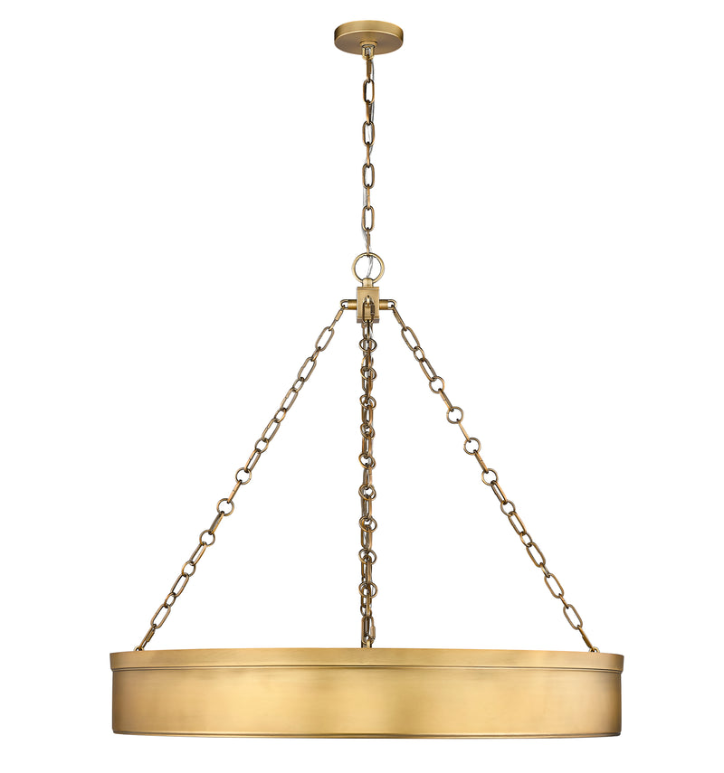 Anders 3 Light 33" Pendant in Rubbed Brass