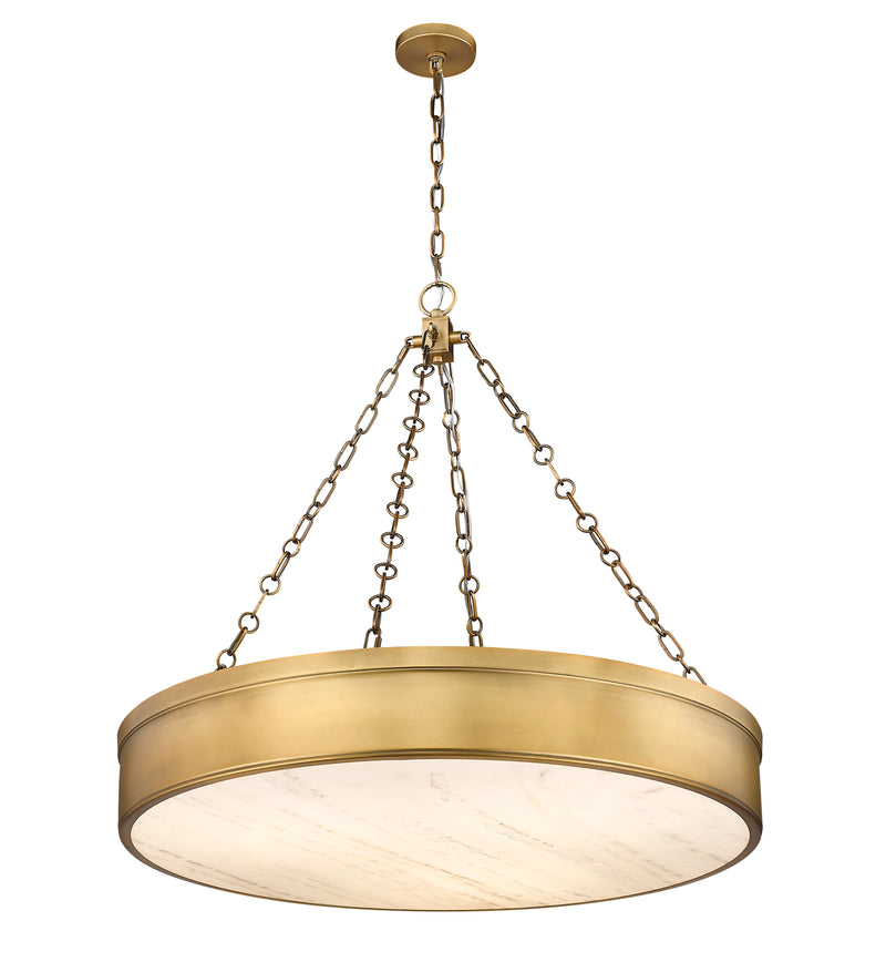 Anders 3 Light 33" Pendant in Rubbed Brass