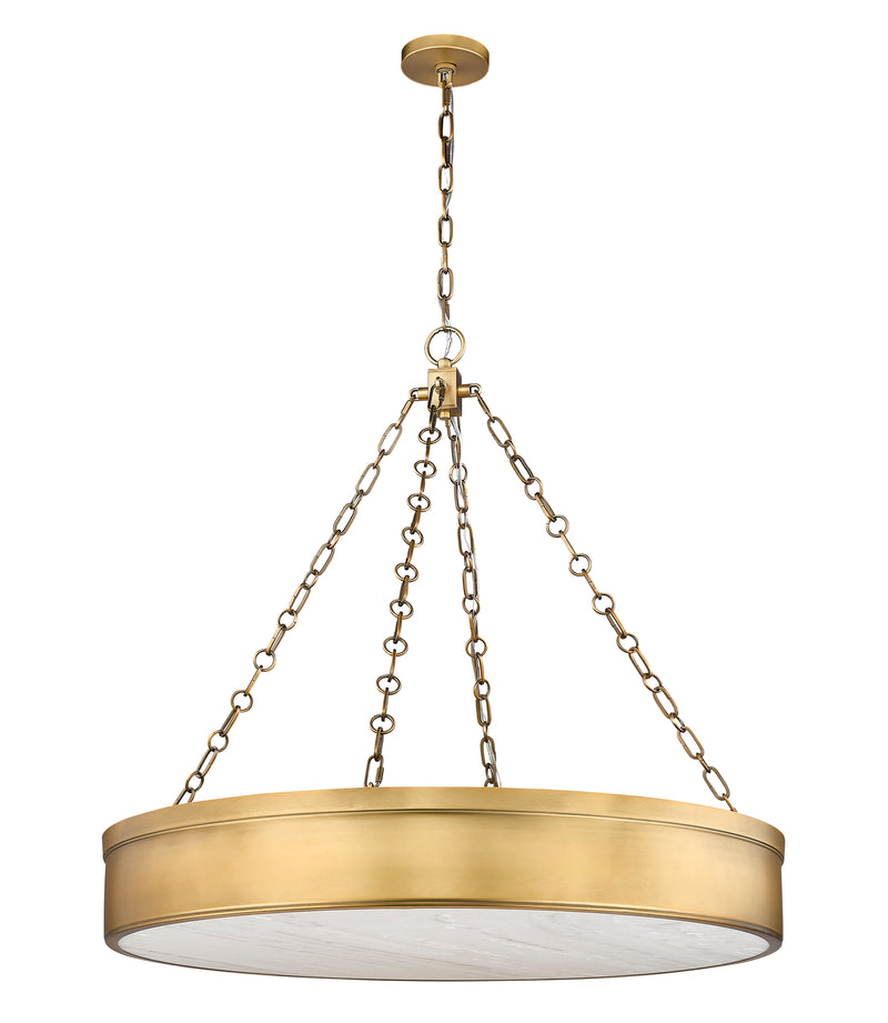 Anders 3 Light 33" Pendant in Rubbed Brass