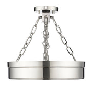 Anders 1 Light 15" Semi Flush Mount in Polished Nickel