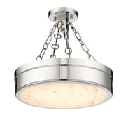Anders 1 Light 15" Semi Flush Mount in Polished Nickel