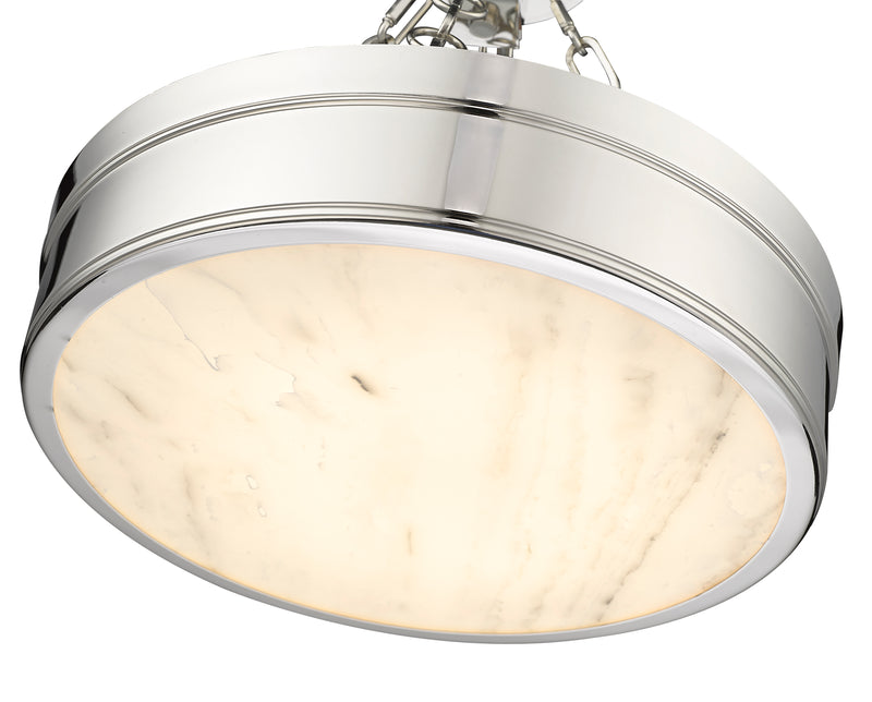 Anders 1 Light 15" Semi Flush Mount in Polished Nickel