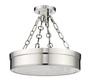 Anders 1 Light 15" Semi Flush Mount in Polished Nickel