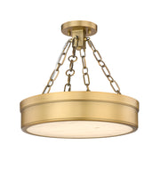 Anders 1 Light 15" Semi Flush Mount in Rubbed Brass