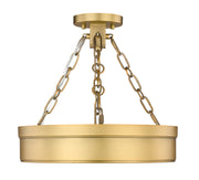 Anders 1 Light 15" Semi Flush Mount in Rubbed Brass