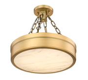 Anders 1 Light 15" Semi Flush Mount in Rubbed Brass