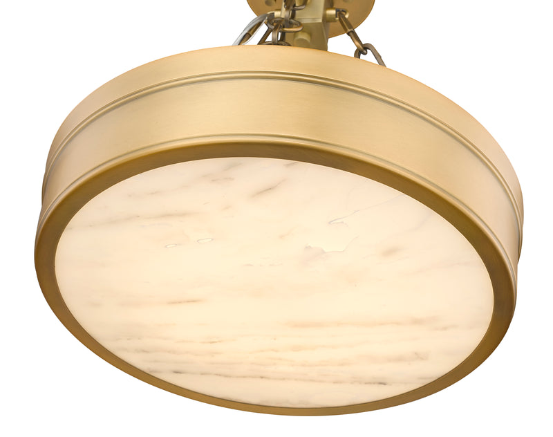 Anders 1 Light 15" Semi Flush Mount in Rubbed Brass