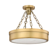 Anders 1 Light 15" Semi Flush Mount in Rubbed Brass