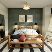 Anders 1 Light 15" Semi Flush Mount in Rubbed Brass in a room setting