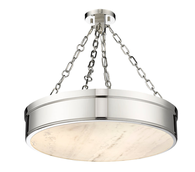 Anders 3 Light 22" Semi Flush Mount in Polished Nickel