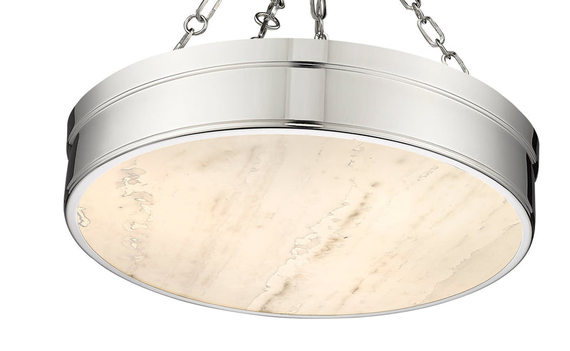 Anders 3 Light 22" Semi Flush Mount in Polished Nickel