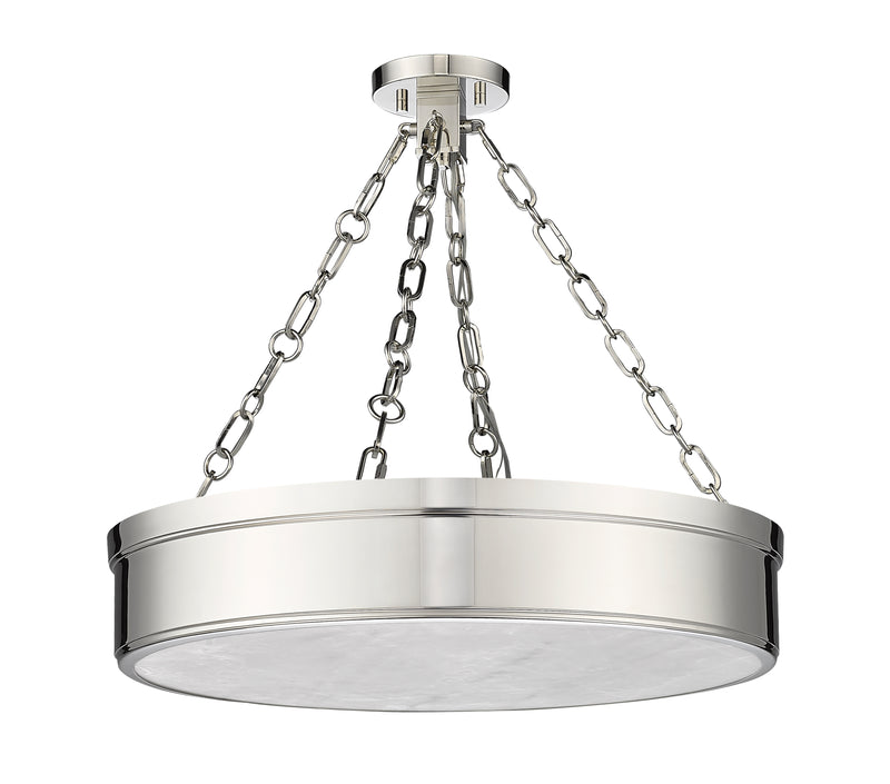 Anders 3 Light 22" Semi Flush Mount in Polished Nickel