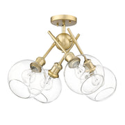 Axel 4-Light Semi-Flush Mount in Brushed Champagne Brass