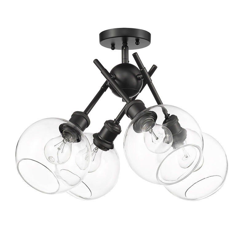 Axel 4-Light Semi-Flush Mount in Matte Black
