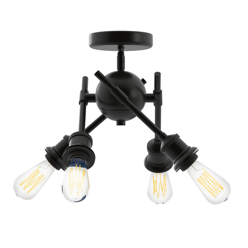 Axel 4-Light Semi-Flush Mount in Matte Black