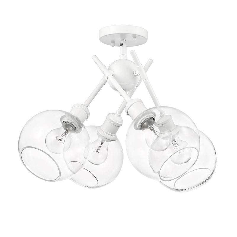 Axel 4-Light Semi-Flush Mount in Matte White