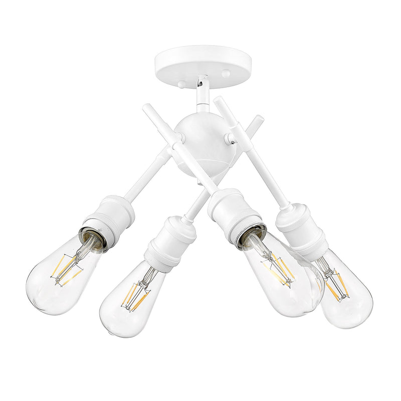 Axel 4-Light Semi-Flush Mount in Matte White
