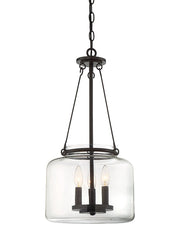 Akron 3-Light Pendant in English Bronze