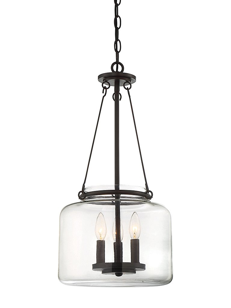 Akron 3-Light Pendant in English Bronze