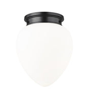 Gideon 1 Light 12.5" Flush Mount in Matte Black