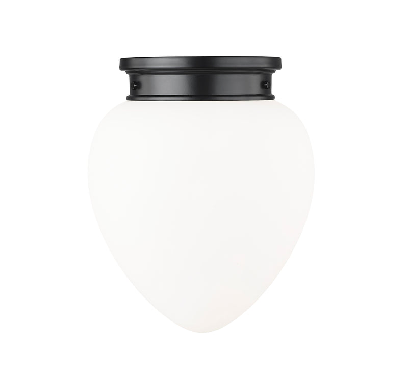 Gideon 1 Light 12.5" Flush Mount in Matte Black