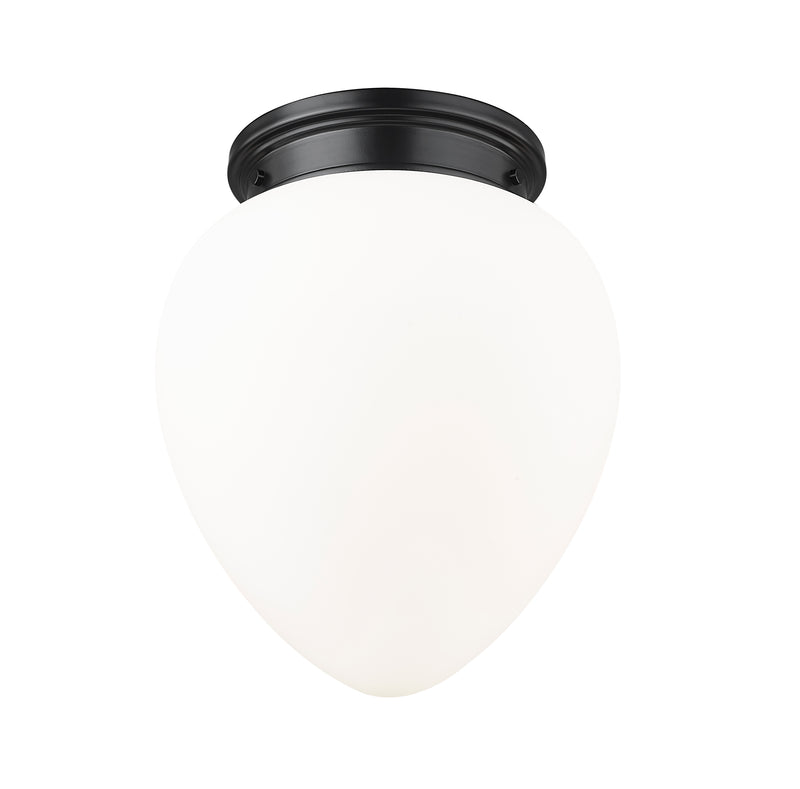 Gideon 1 Light 12.5" Flush Mount in Matte Black