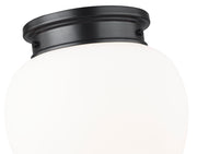 Gideon 1 Light 12.5" Flush Mount in Matte Black