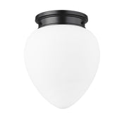 Gideon 1 Light 12.5" Flush Mount in Matte Black