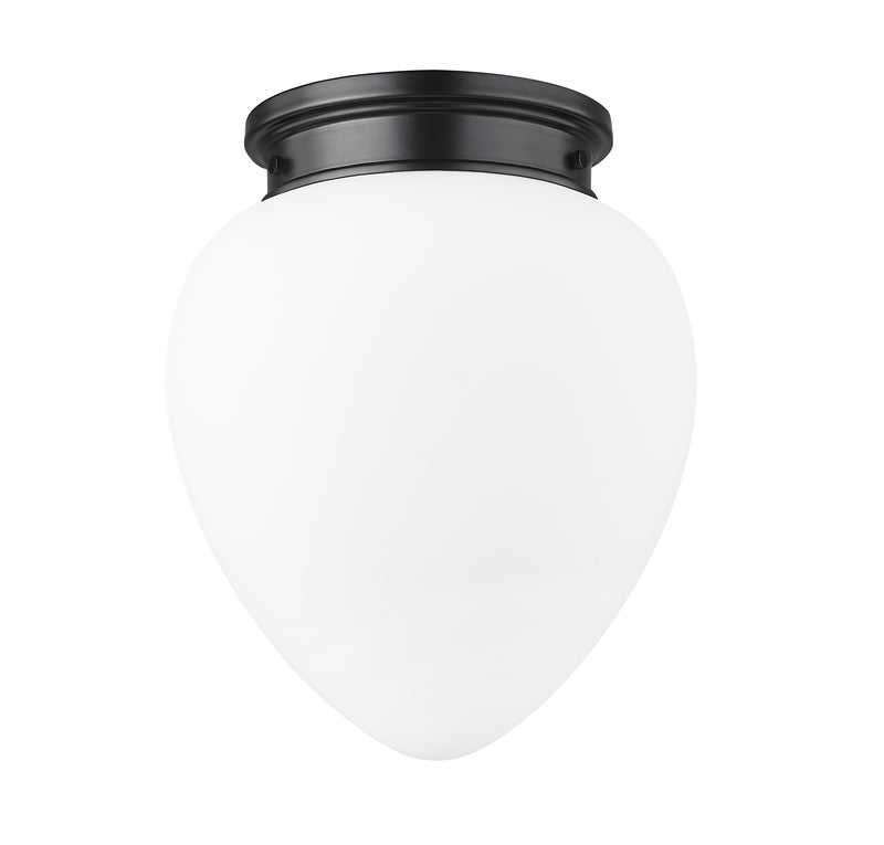Gideon 1 Light 12.5" Flush Mount in Matte Black