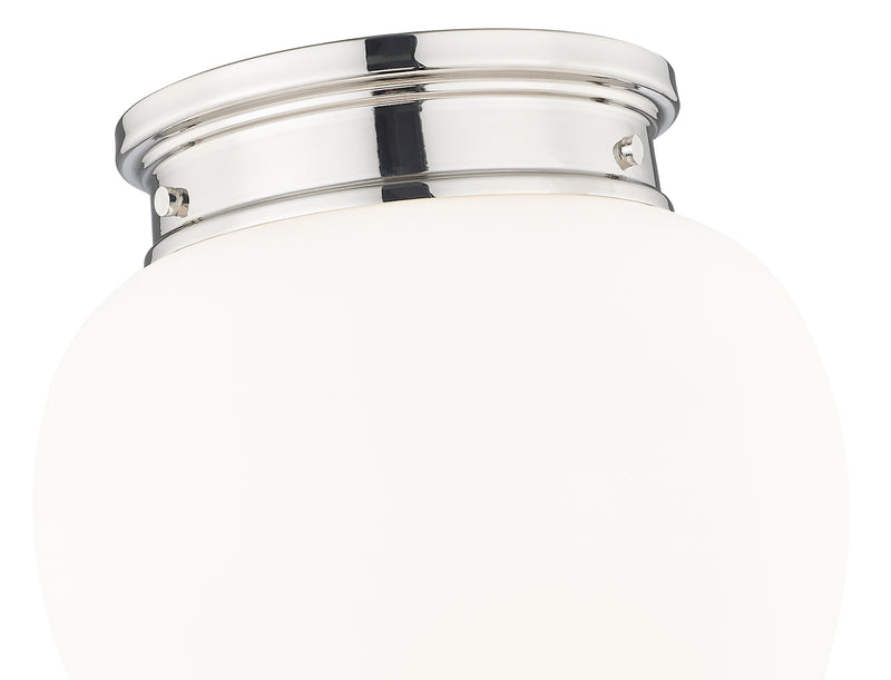 Gideon 1 Light 12.5" Flush Mount in Polished Nickel