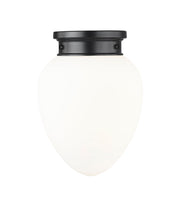 Gideon 1 Light 10" Flush Mount in Matte Black