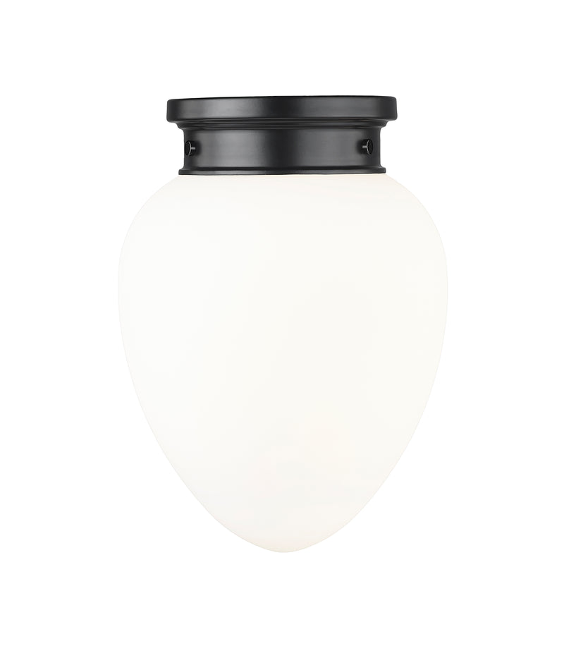 Gideon 1 Light 10" Flush Mount in Matte Black