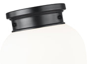 Gideon 1 Light 10" Flush Mount in Matte Black