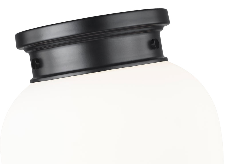 Gideon 1 Light 10" Flush Mount in Matte Black