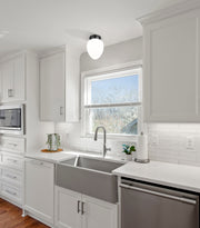 Gideon 1 Light 10" Flush Mount in Matte Black in a room setting