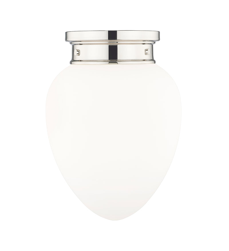 Gideon 1 Light 10" Flush Mount in Polished Nickel
