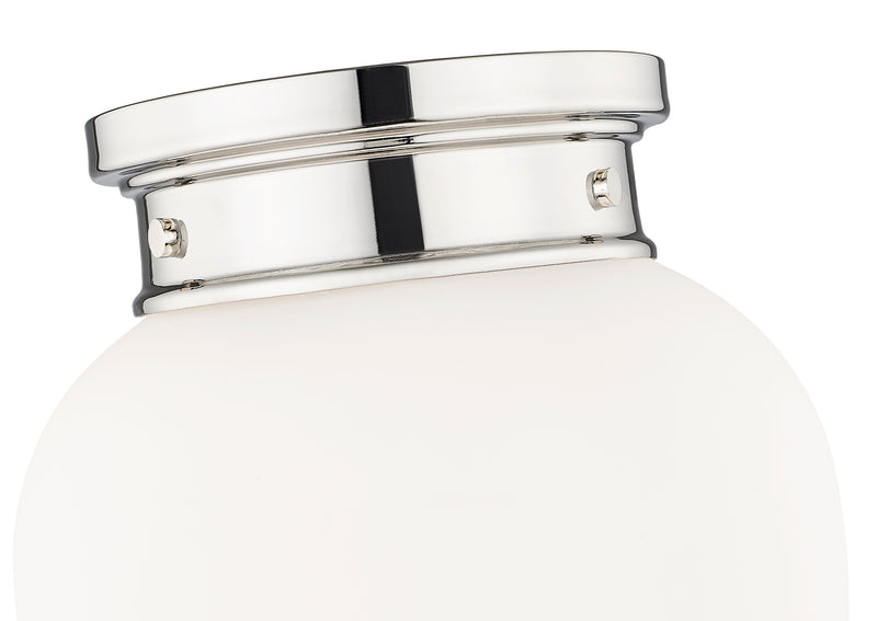 Gideon 1 Light 10" Flush Mount in Polished Nickel