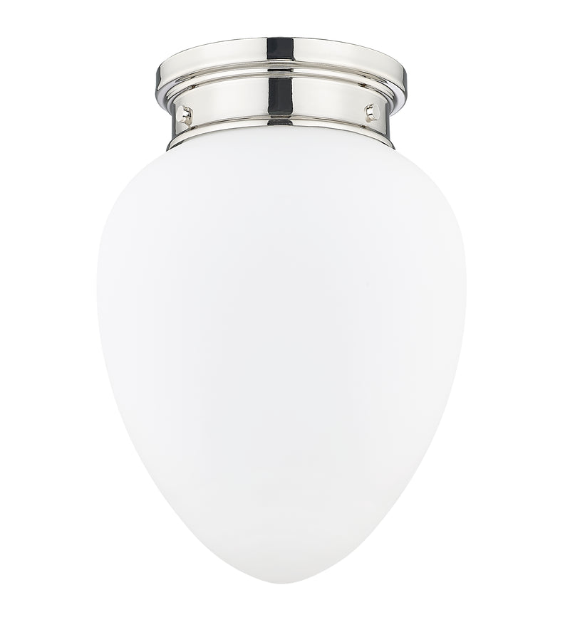 Gideon 1 Light 10" Flush Mount in Polished Nickel