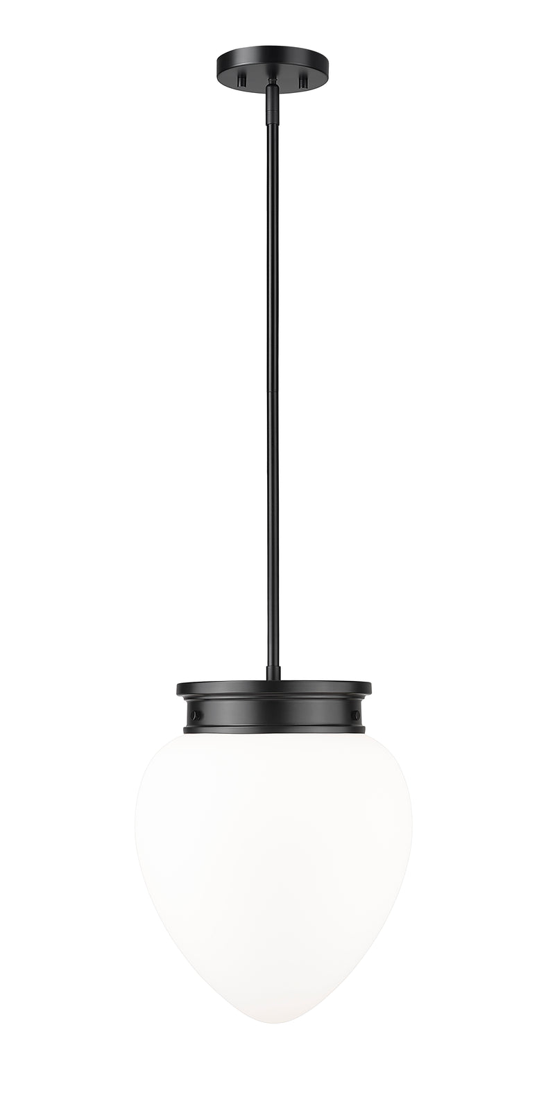 Gideon 1 Light 12.5" Pendant in Matte Black
