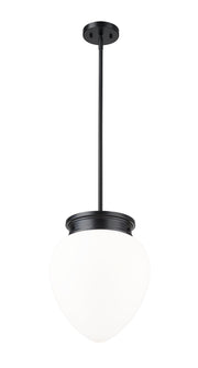 Gideon 1 Light 12.5" Pendant in Matte Black
