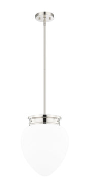 Gideon 1 Light 12.5" Pendant in Polished Nickel