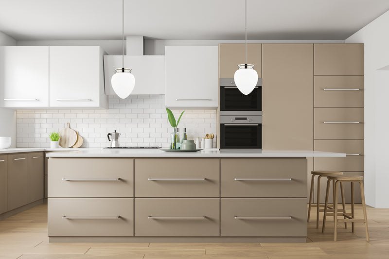 Gideon 1 Light 12.5" Pendant in Polished Nickel in a room setting