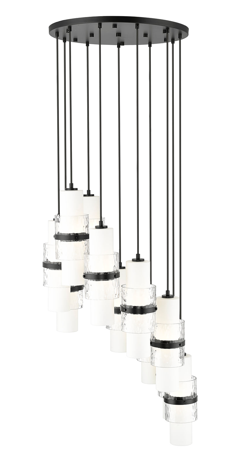 Cayden 11 Light 24" Pendant in Matte Black