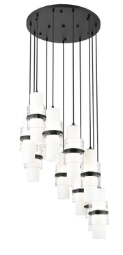 Cayden 11 Light 24" Pendant in Matte Black