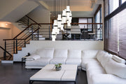 Cayden 11 Light 24" Pendant in Matte Black in a room setting