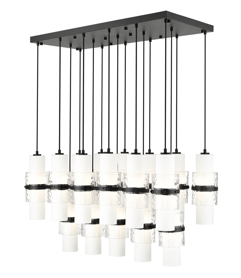 Cayden 17 Light 42" Linear Pendant in Matte Black