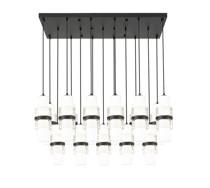 Cayden 17 Light 42" Linear Pendant in Matte Black