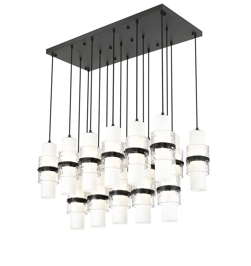 Cayden 17 Light 42" Linear Pendant in Matte Black