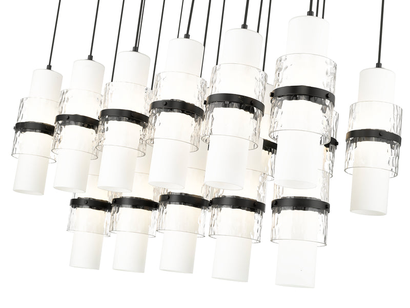 Cayden 17 Light 42" Linear Pendant in Matte Black