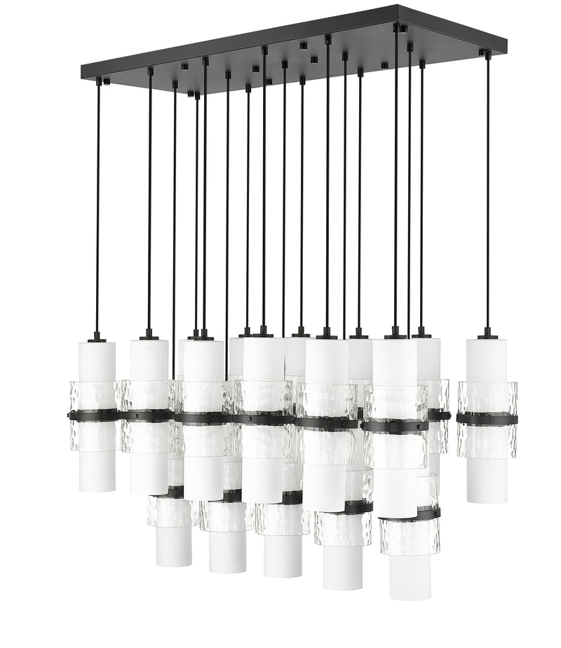 Cayden 17 Light 42" Linear Pendant in Matte Black